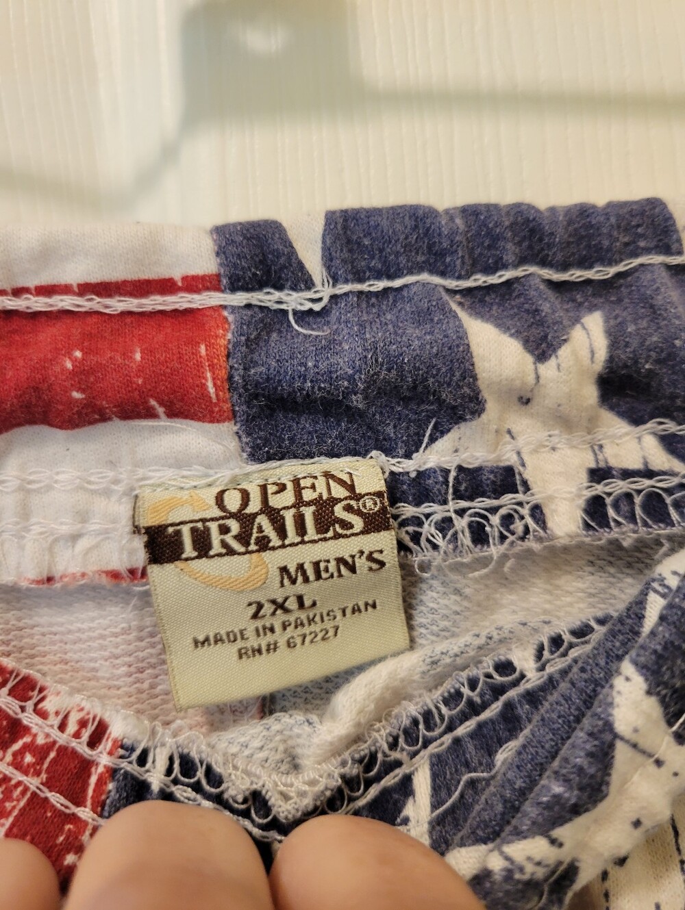 Mens. Sz. 2XL American Flag Lounge Shorts - Red, White & Blue - Picture 2 of 3